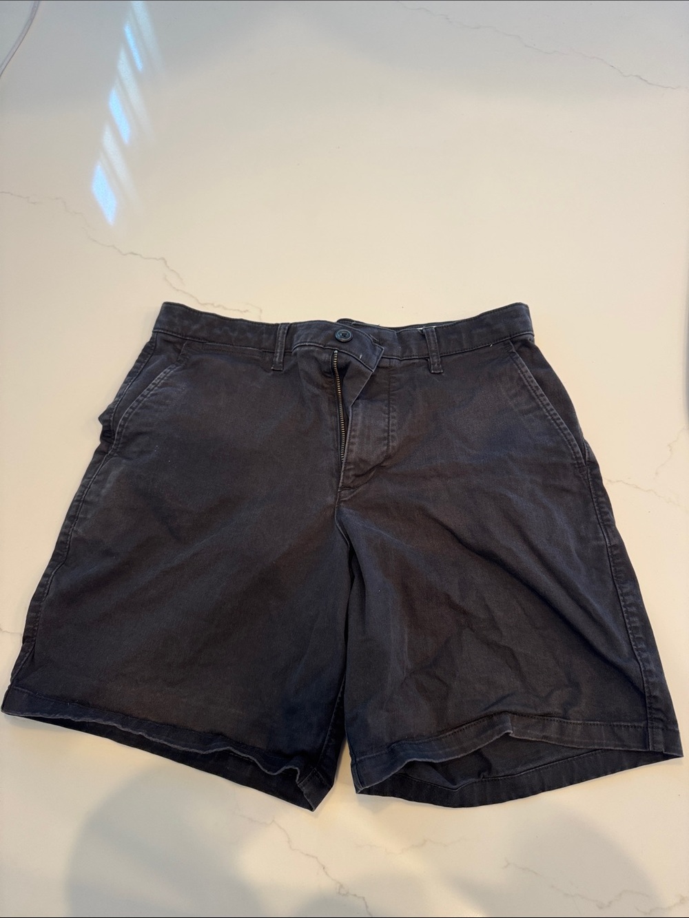 GAP Men's Dark Charcoal Cotton Flat-Front Shorts
